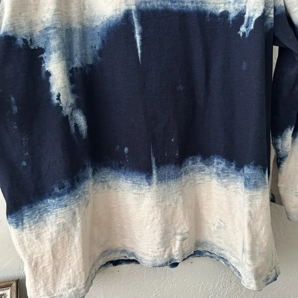 Polo Ralph Lauren Hoodie 4XB Big Blue White Tie Dye Long Sleeve Pony Cotton